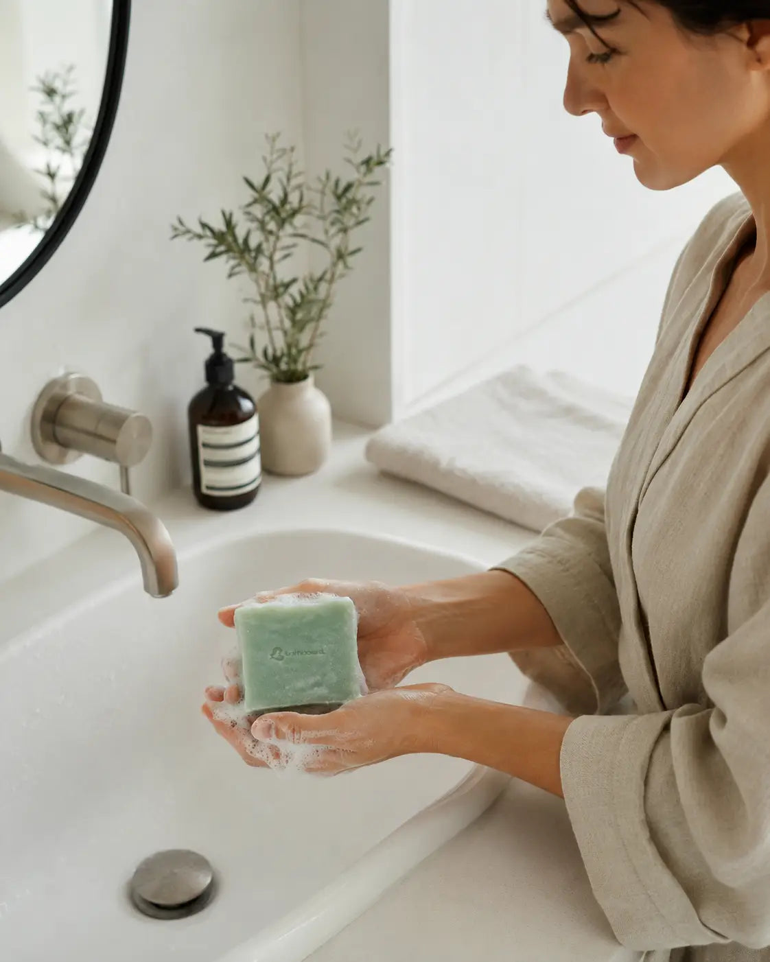 Olive Branch Soft Cotton & Baby Powder Handmade Soap