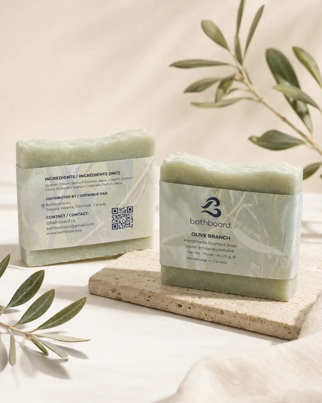 Olive Branch Soft Cotton & Baby Powder Handmade Soap