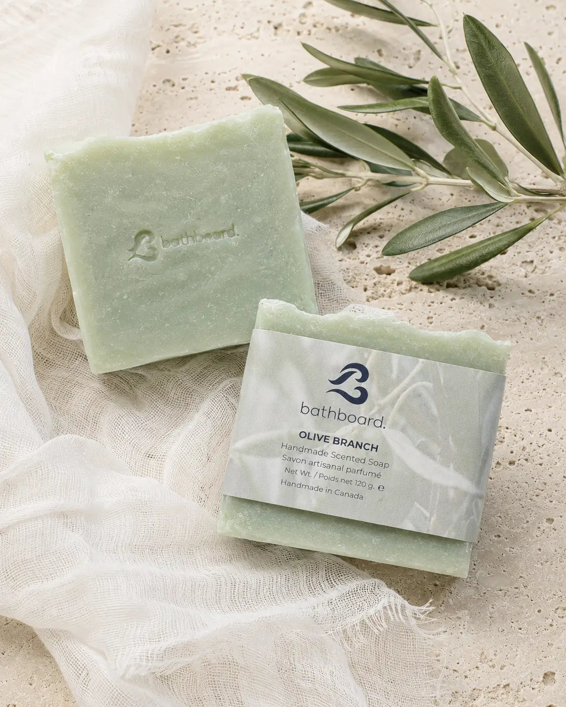 Olive Branch Soft Cotton & Baby Powder Handmade Soap
