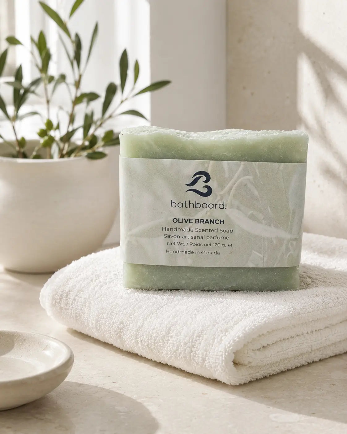 Olive Branch Soft Cotton & Baby Powder Handmade Soap