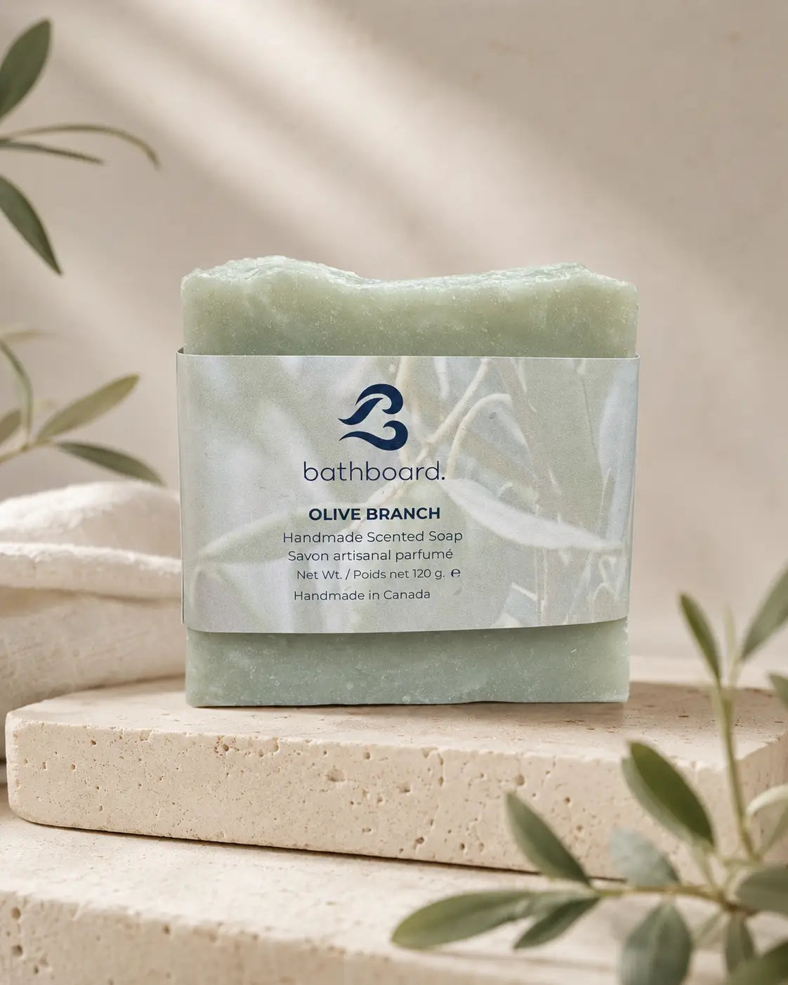 Olive Branch Soft Cotton & Baby Powder Handmade Soap
