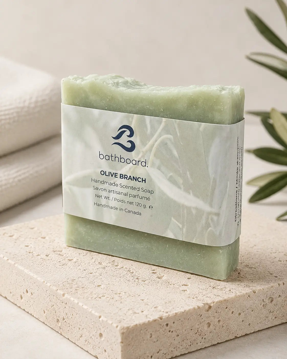 Olive Branch Soft Cotton & Baby Powder Handmade Soap