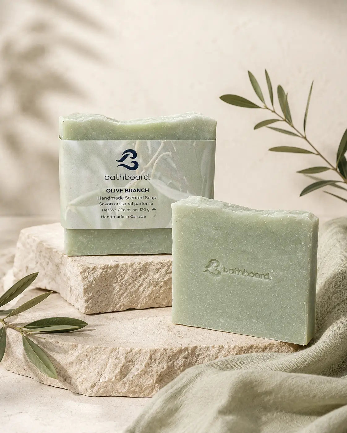 Olive Branch Soft Cotton & Baby Powder Handmade Soap
