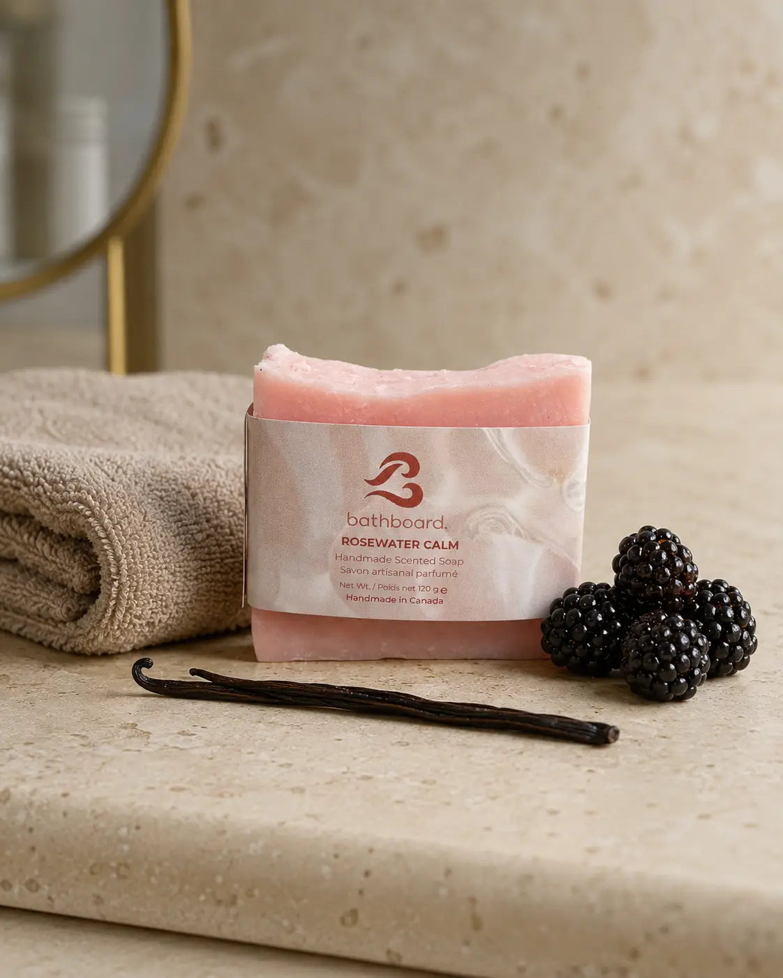 Rosewater Calm Blackberry Magnolia Handmade Soap Bar