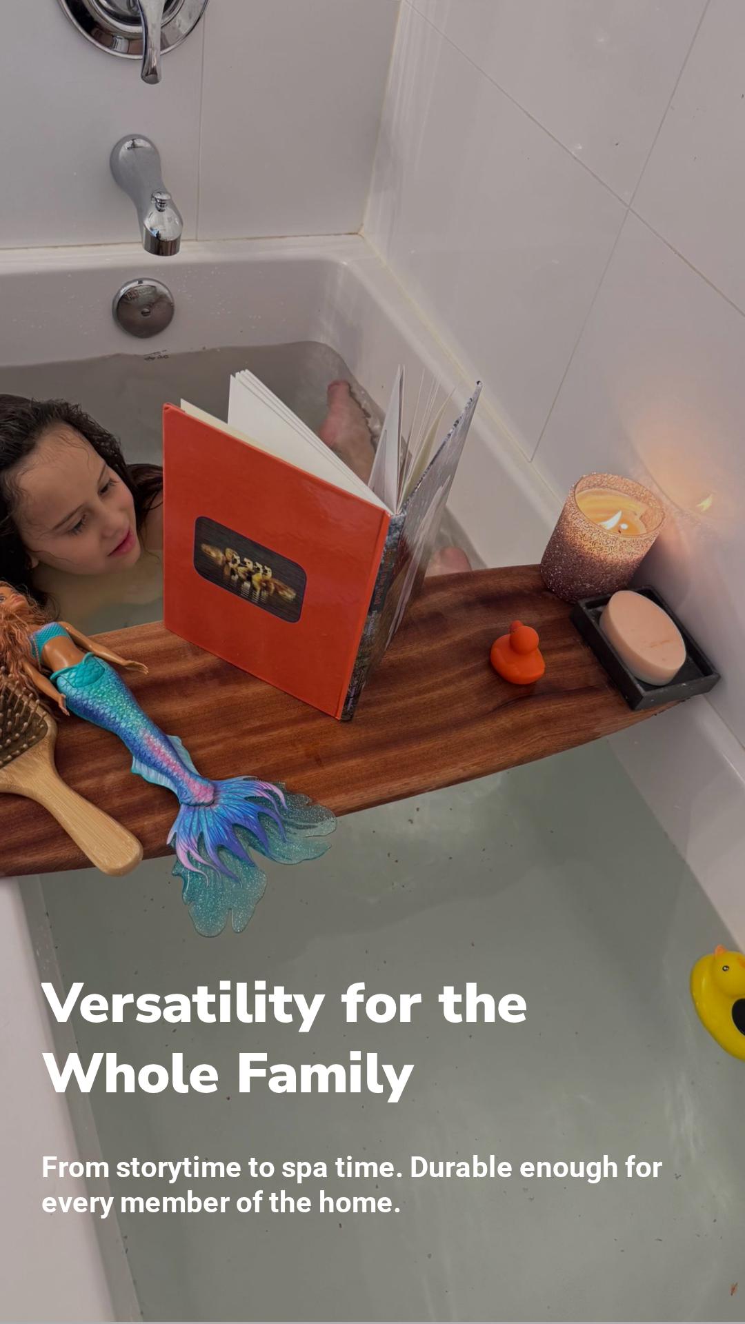 The Tofino Coast Sapele Wood Bathtub Caddy Tray